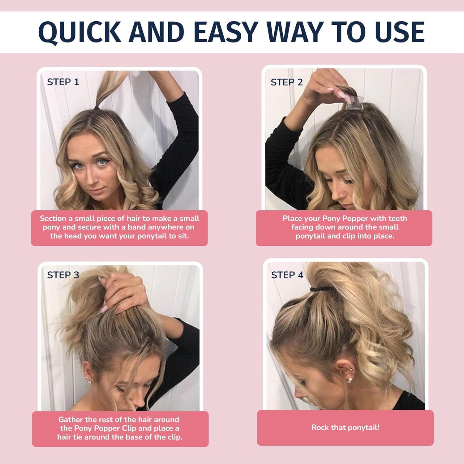 Plastic Womens Thick Ponytail Hair Clip