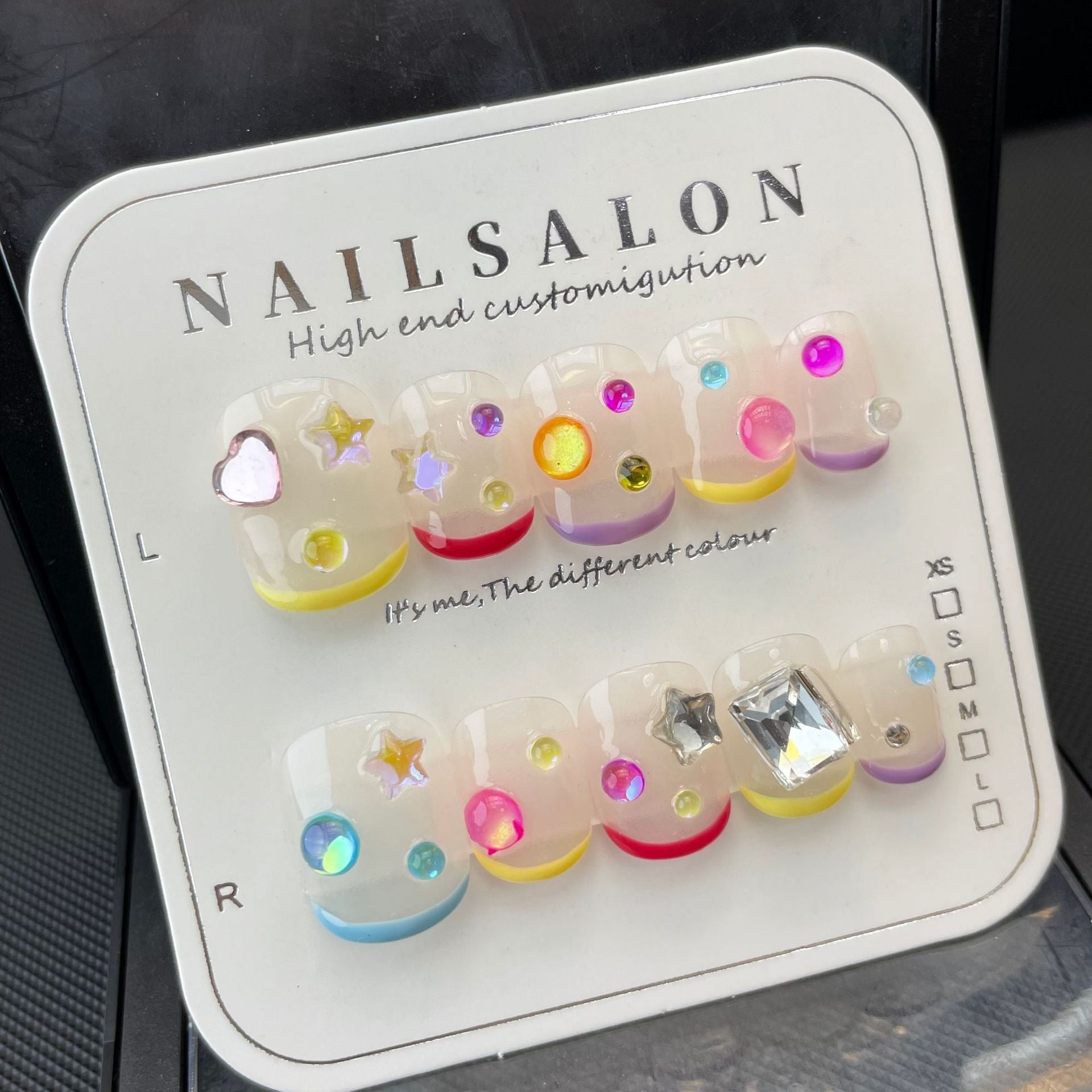 Handmade Real Shot Nail Stickers Fake Removable Finished UV Patch