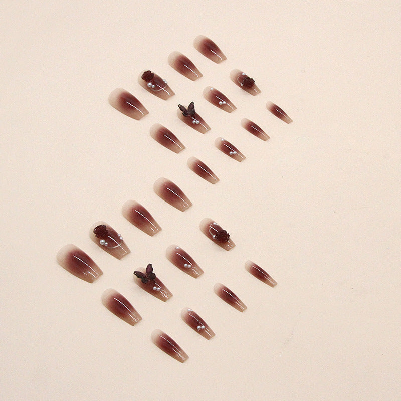 Butterfly Camellia Pearl Combination Nail Sticker