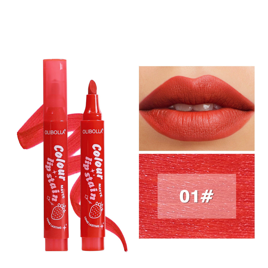 Exclusive For Cross-border Matte Six-color Lip Gloss Lip Liner Lipstick Film Long Lasting And Does Not Fade In Stock Olibolla