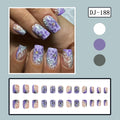 Greyish Purple European-style Line Flower Design Wear Armor Nail Stickers