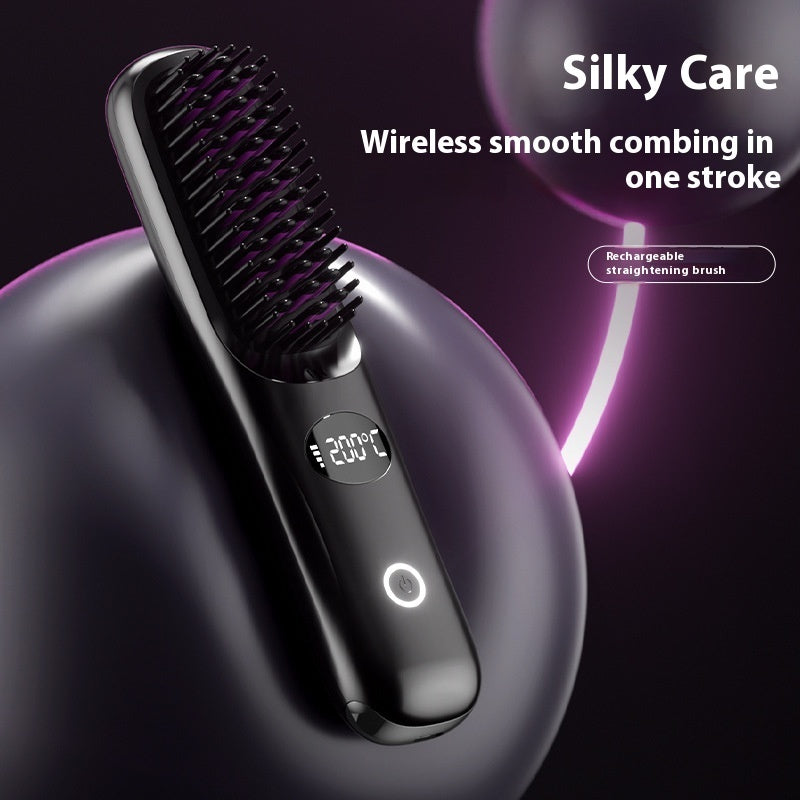 LCD USB Charging Ceramic Heating Comb Straight Hair