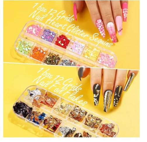 Nail Beauty Tool Set Painted Brush DIY Gold Foil Decorative Nails