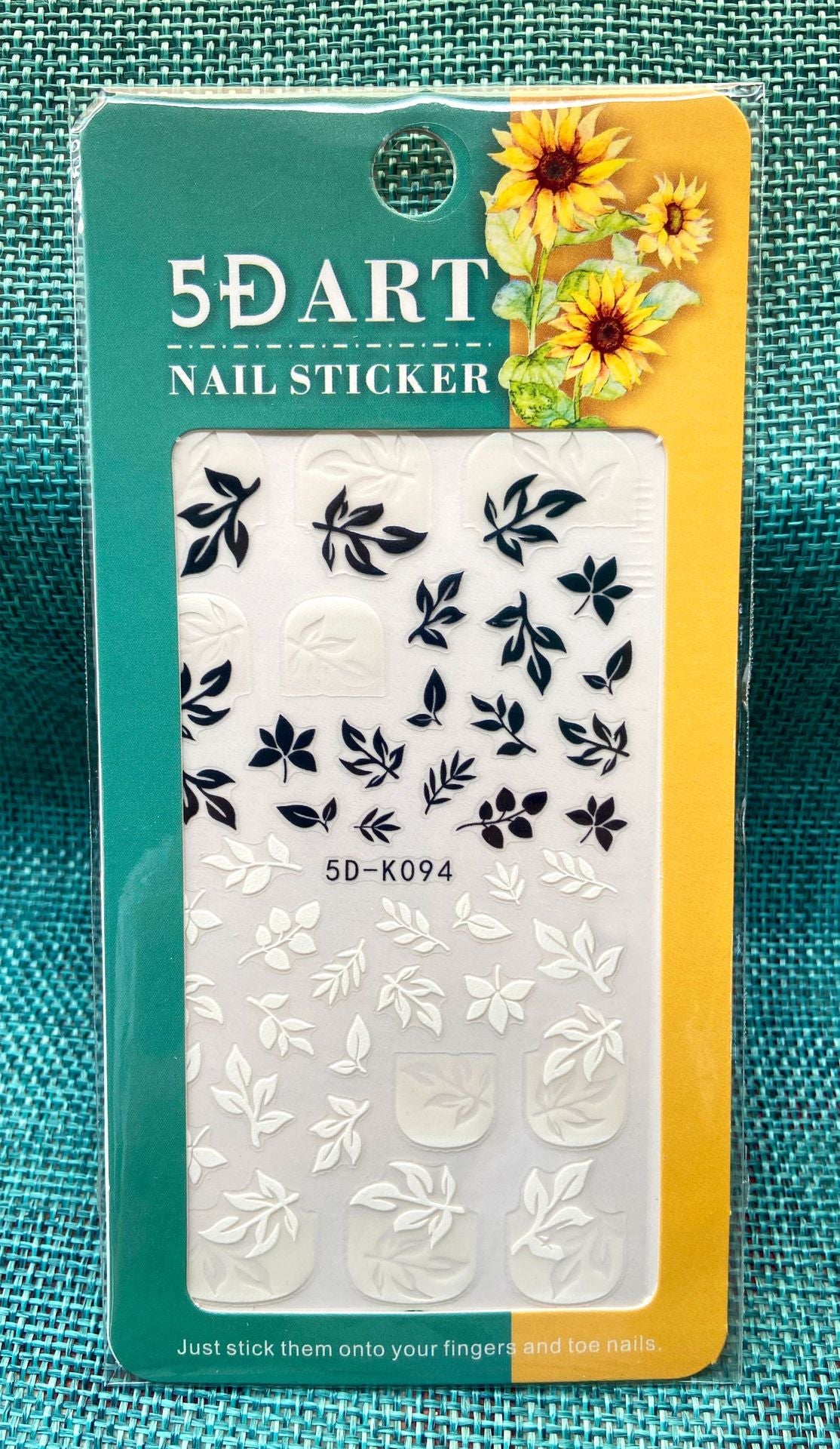 5D Art Embossed Nail Sticker Plaid Nail Sticker Three-dimensional Bow Nail Sticker Summer Nail Sticker