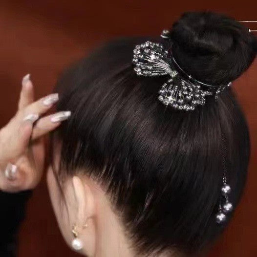 Advanced Metal Bow Tassel Ball Clip