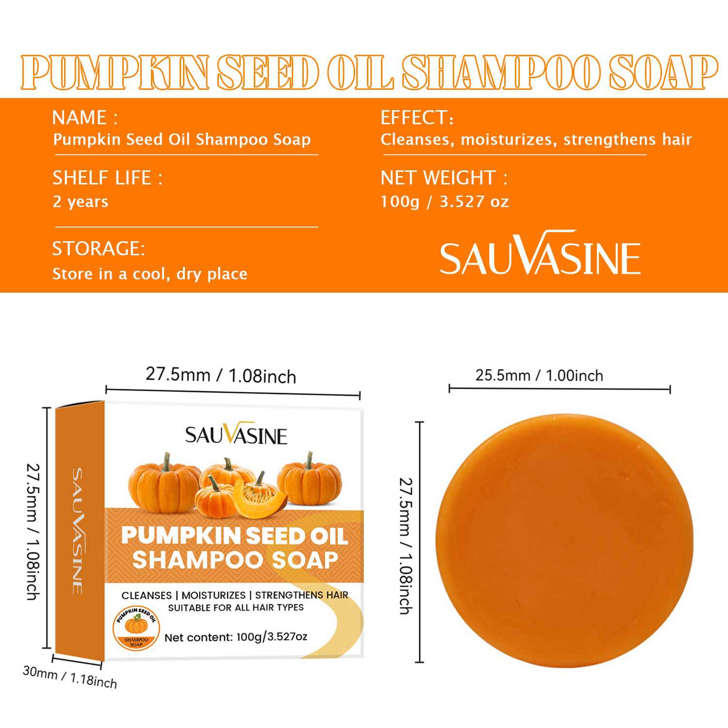 Sauvasine Pumpkin Seed Oil Shampoo Soap