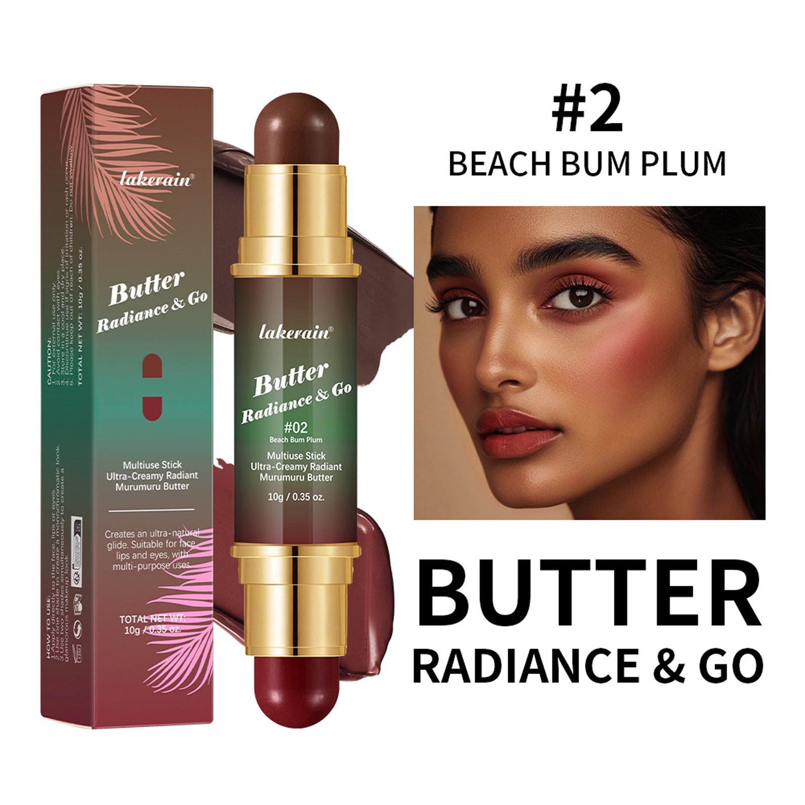 Lakerain Natural Nude Makeup Double-headed Three-dimensional Face Repair Blush Stick