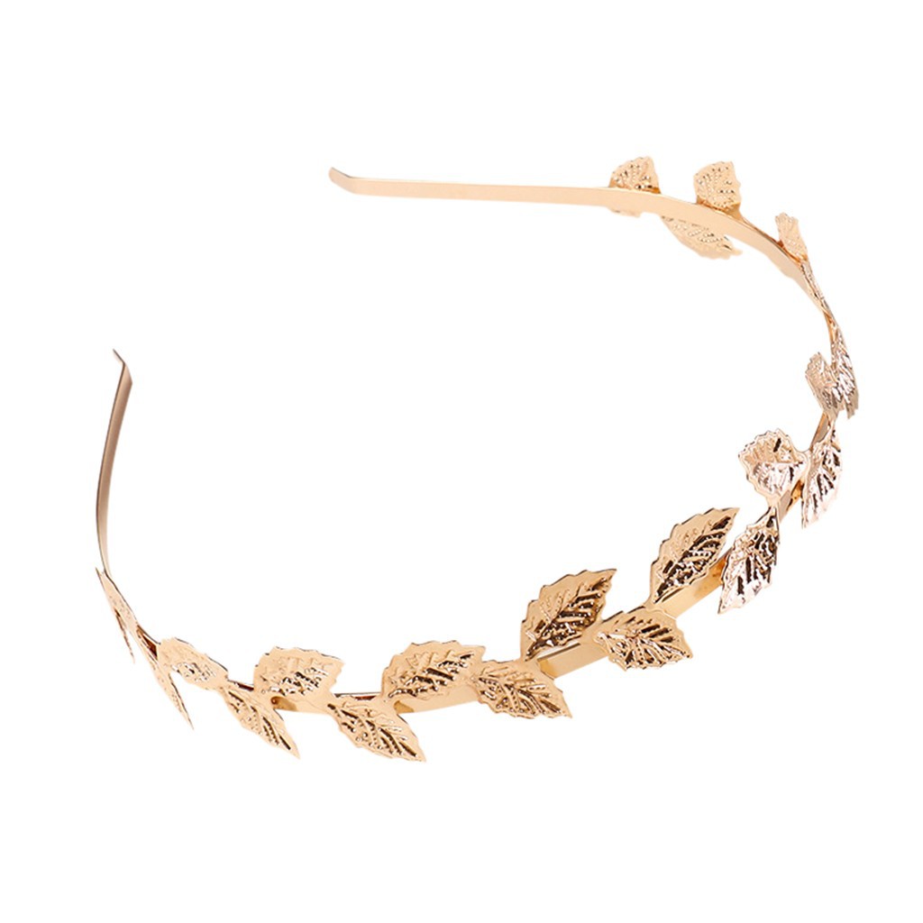 Retro Style Golden Leaf Headband Simple