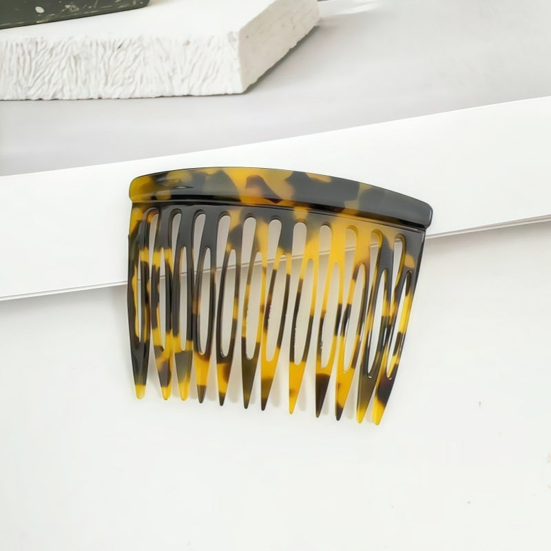 Pixie-cut Bangs Leopard-print Non-slip Hair Bun Comb