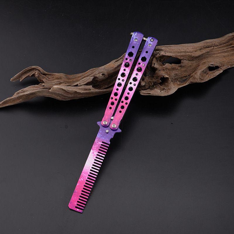 Folding Butterfly Comb Knife Stainless Steel Practice