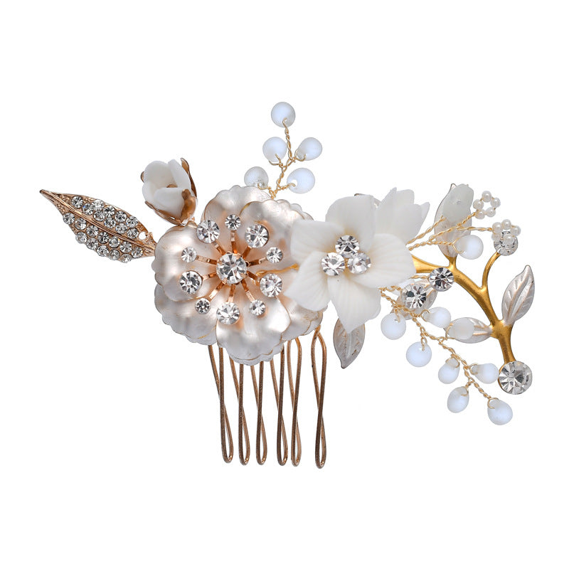 Bridal Tiara Handmade Ceramic Hair Comb Set