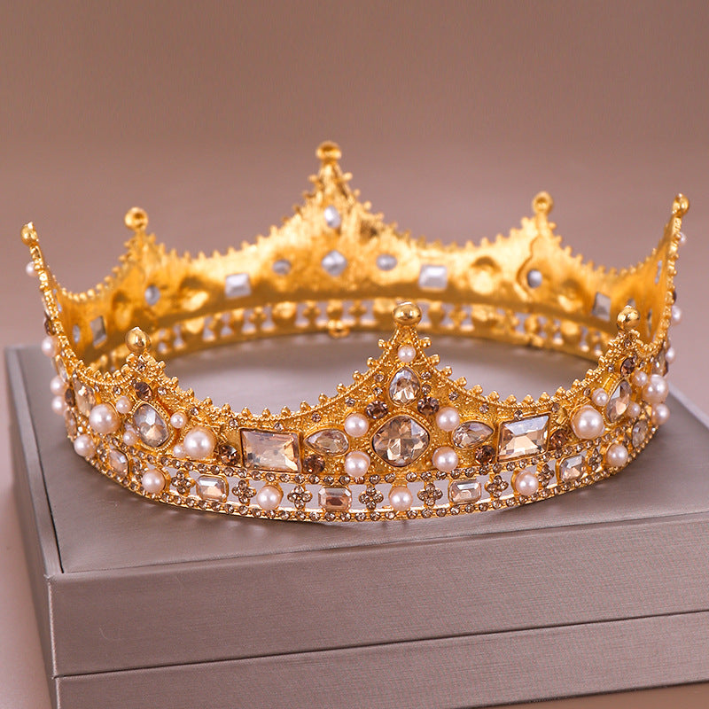 Women's Full Circle Rhinestone Pearl Crown Headband