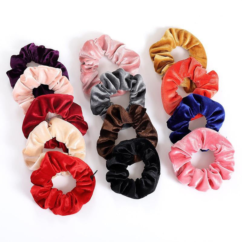 Invisible Zipper Suede Large Intestine Hair Ring