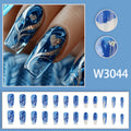 Gold Grain Water Pipe Nail Nail Patch Finished Product Cross-border Hot Selling 24 Pieces Wear Nail