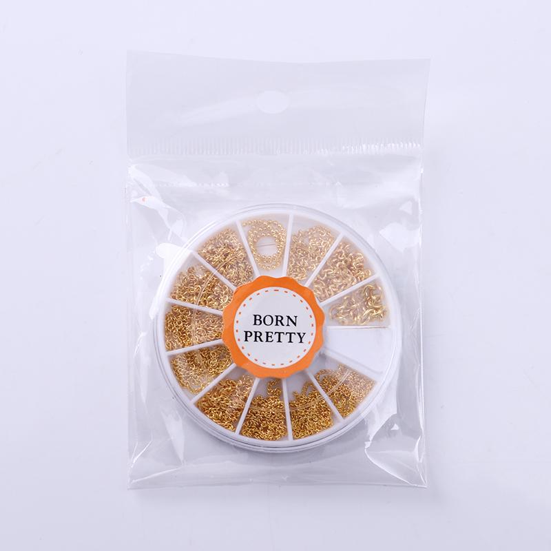 Born Pretty Nail Beauty Chain Alloy DIY Gold Beads