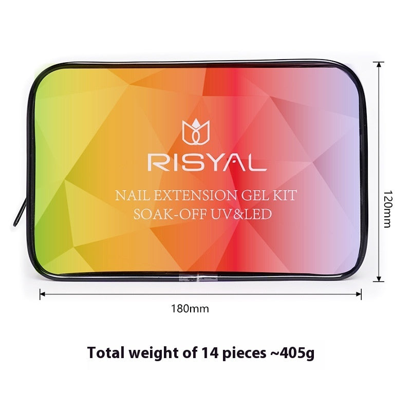 Risyal UV Polish Full Set Of Crystal Extended Glue Paper-free