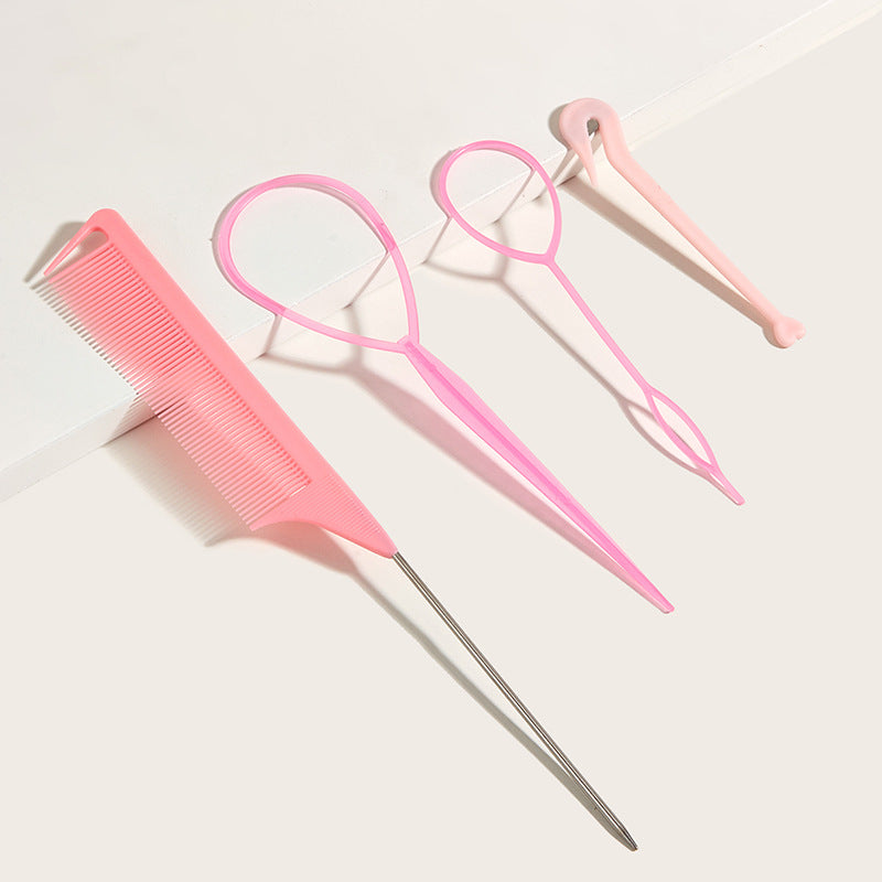 Hair Braiding Tools Comb Set Hairdressing Tress Device Hair Puller Pin Four-piece Set Household Modeling Tail Comb New