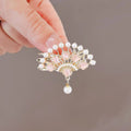 Elegant Pearl Antique Style Fan Hair Clip