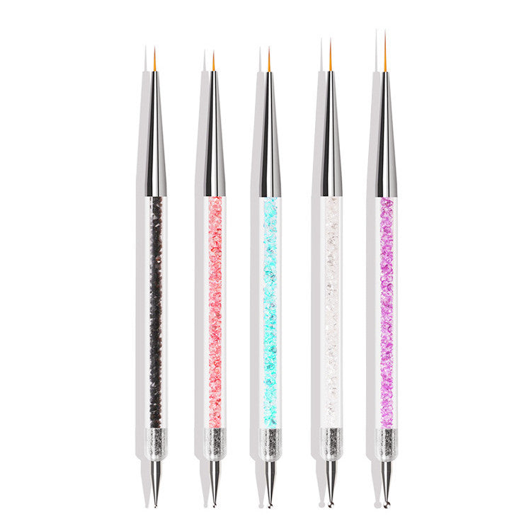 5pcs Set Of Brushes, Point Drill, Draw Line And Painted Nail Pen