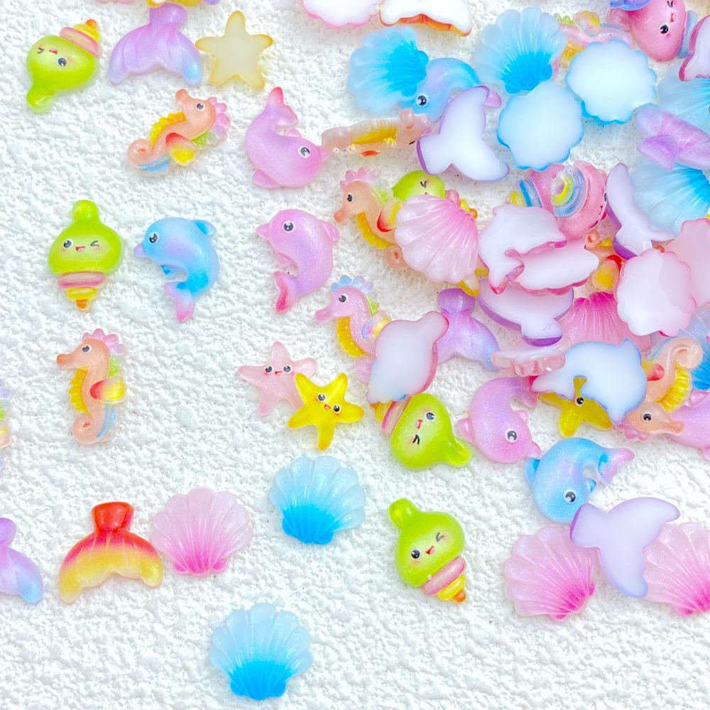 Cute Starfish And Seashell Nail Art Accessories Featuring Adorable Marine Life