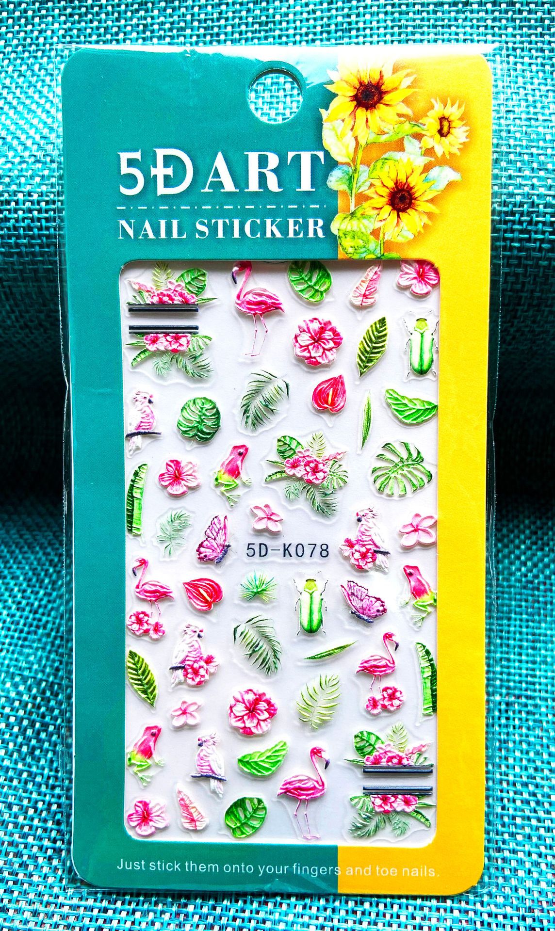 5D Art Embossed Nail Sticker Plaid Nail Sticker Three-dimensional Bow Nail Sticker Summer Nail Sticker