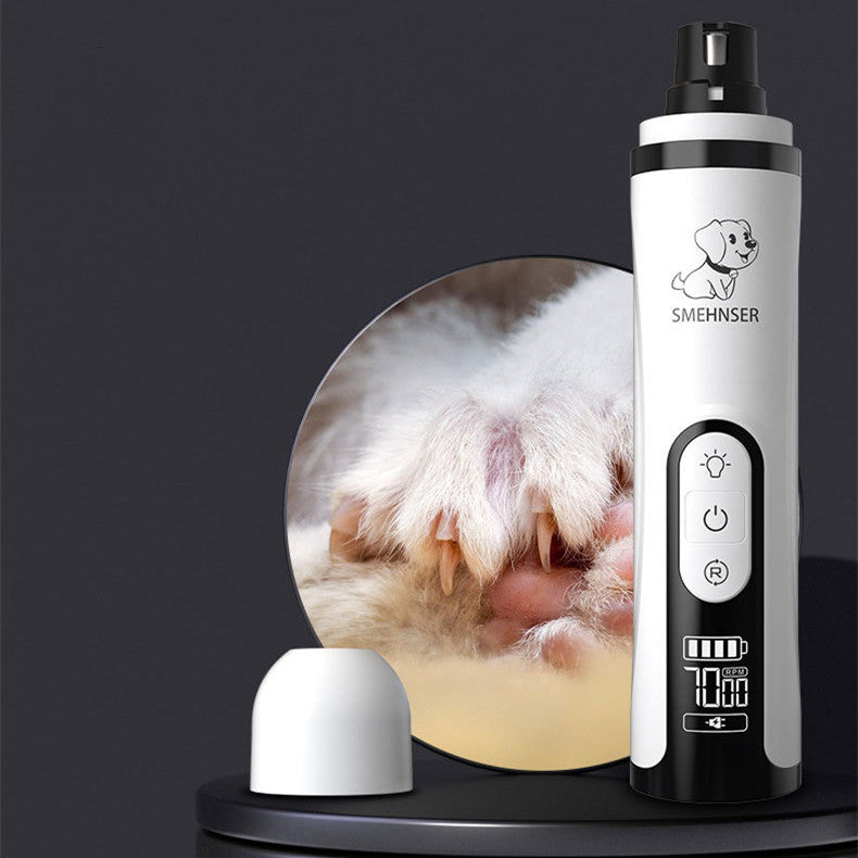 Smehnser Pet Sharpener High Power LED Double Lamp Blood Line Electric Charging Nail Clippers
