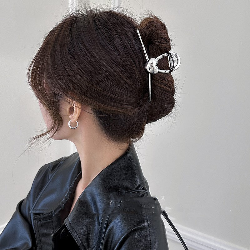 Simple And Versatile Metal Love Hair Clip For Women