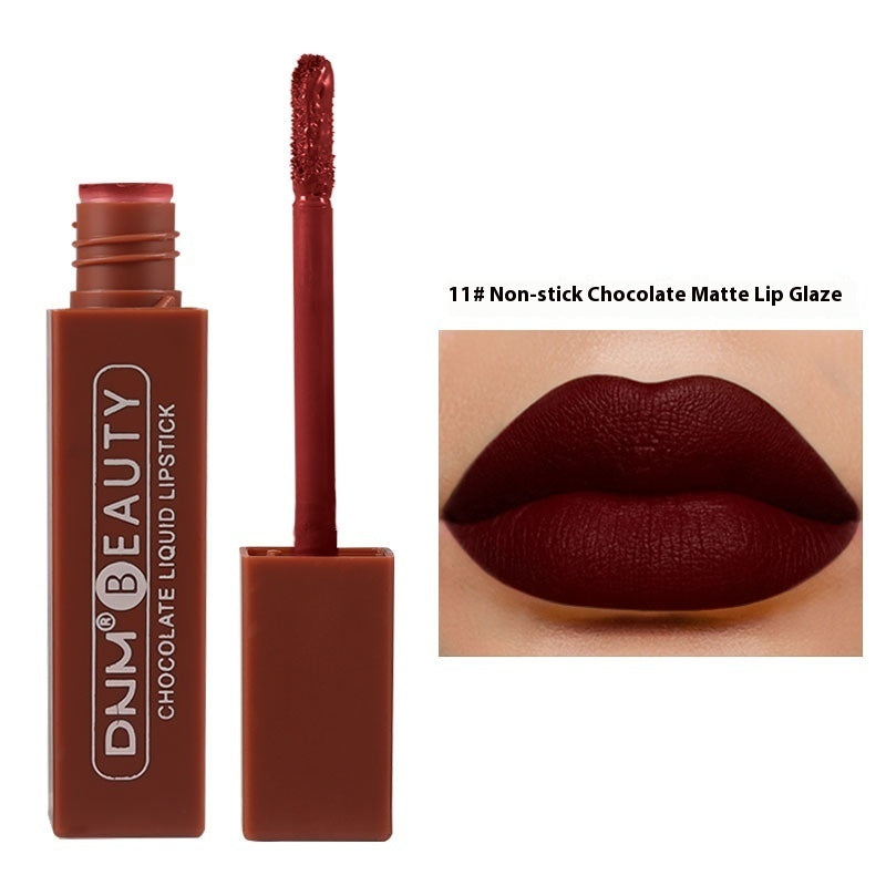 Silky No Stain On Cup Chocolate Lip Lacquer Long-lasting Matte Waterproof