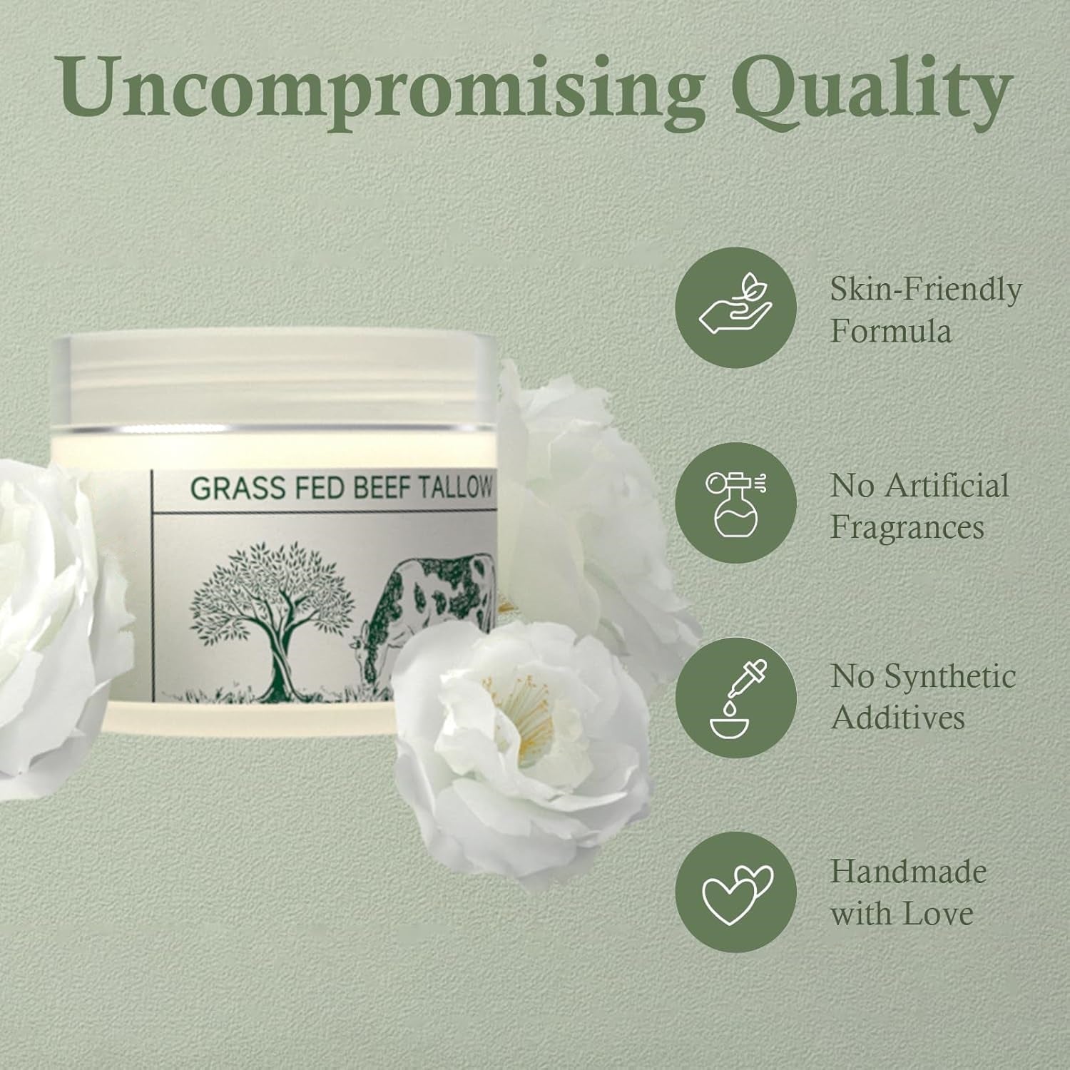 Tallow Skin Moisturizing Cream Grass-fed Tallow Soothing Nourishing Moisturizing Cream