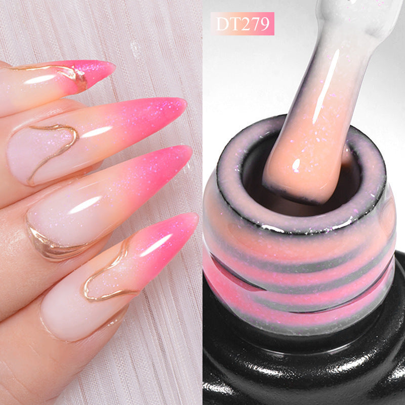 Shimmering Thermal Gel Fashion Nail Polish PU Protective Film For Nail Art