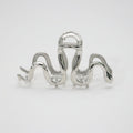 Slytherin Serpentine Metal Silver Barrettes