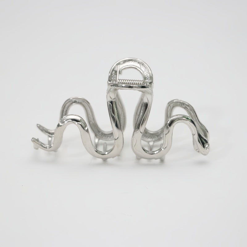 Slytherin Serpentine Metal Silver Barrettes