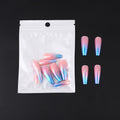 Malibu Girl's 24-piece Bagged Long Ballet Nail Dazzling Aurora Two-tone Gradient Wear Nail Polish Fake Nail Tip