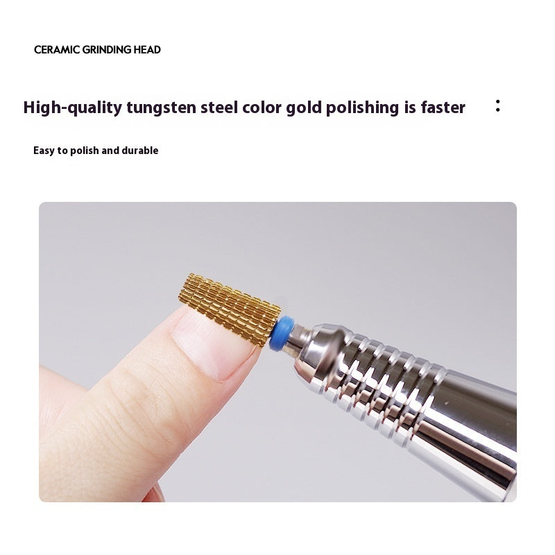 Five-in-one Tungsten Steel Cross Tooth Plating Color Alloy Nail Beauty Polish Removing Modified Peeling Grinding Head