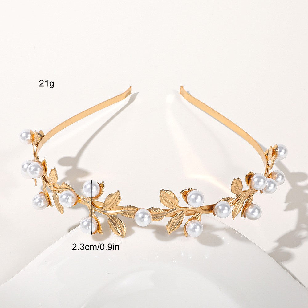 Metal Leaves Headband Bride Hair Clip Headdress