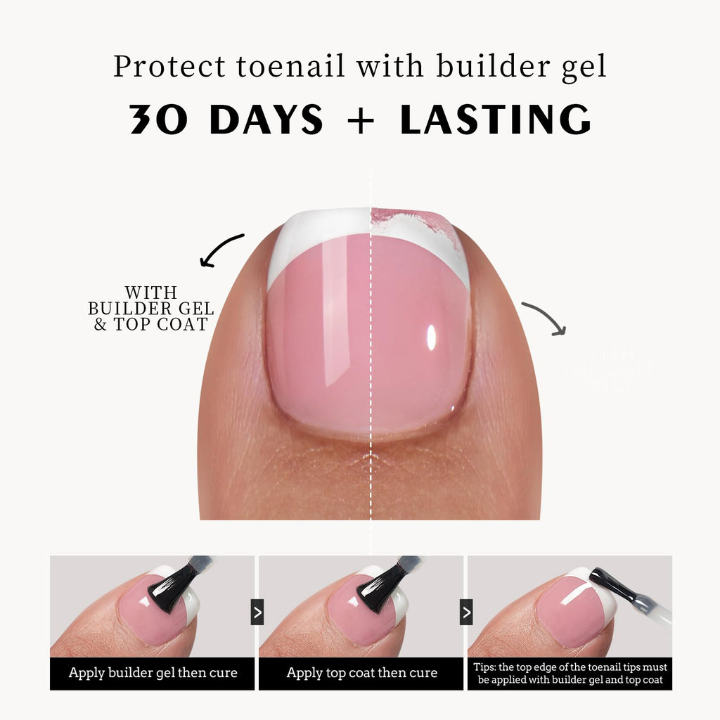 French Nail Finished Wear Nails Frosted Toe Nail Patch