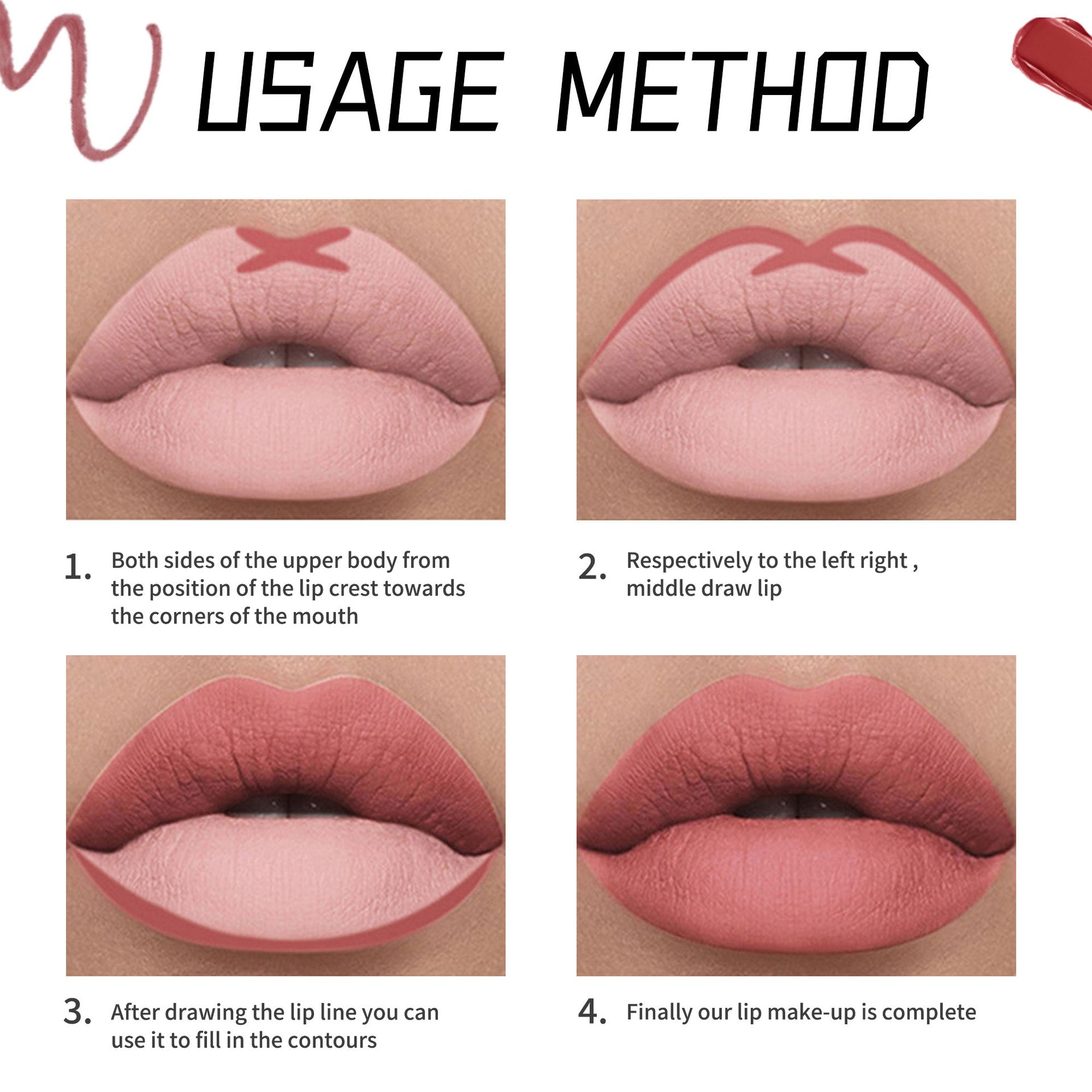 12 Color Matte Lipstick Lip Liner Suit