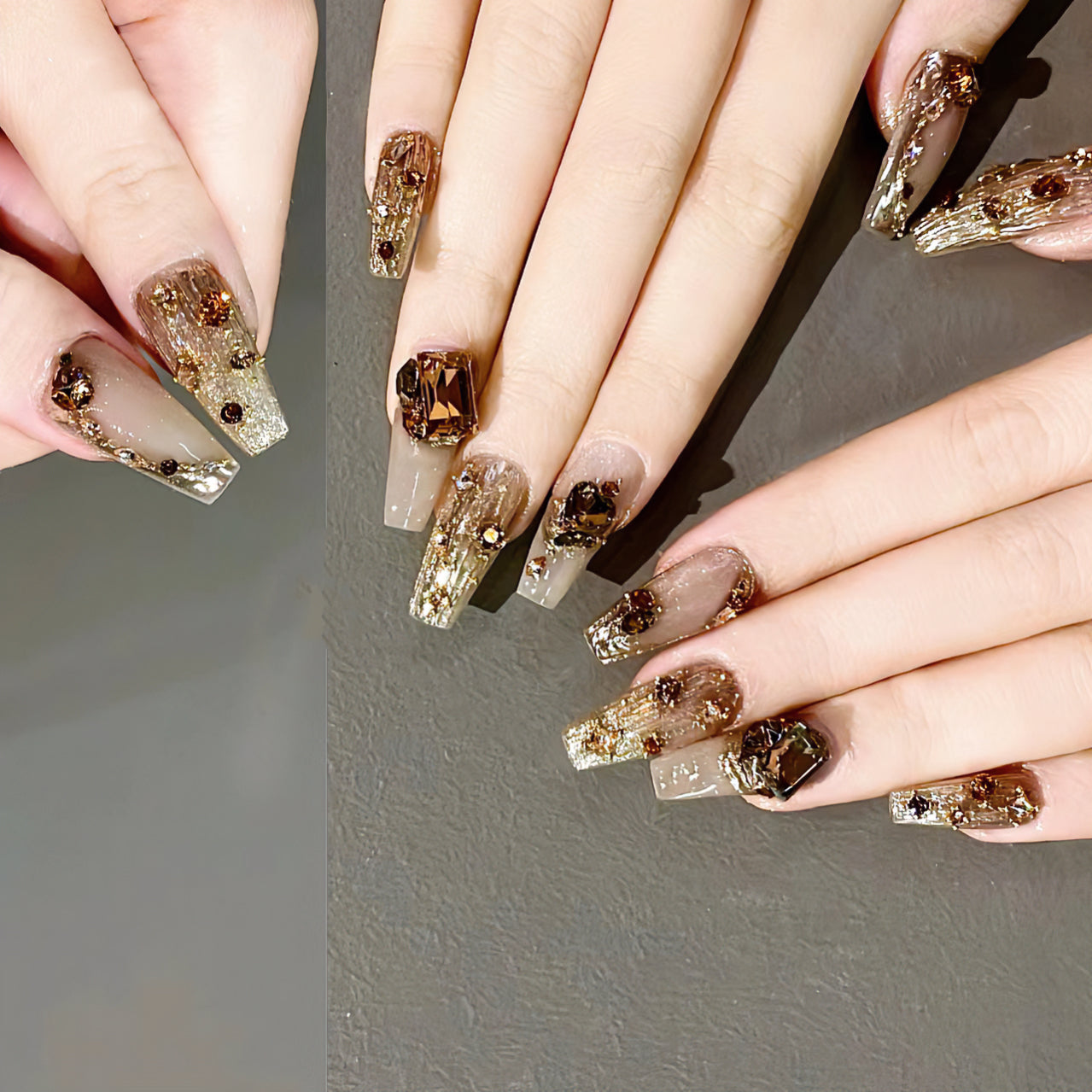 Handmade Wear Armor High Sense Rhinestone Ball Nail Stickers