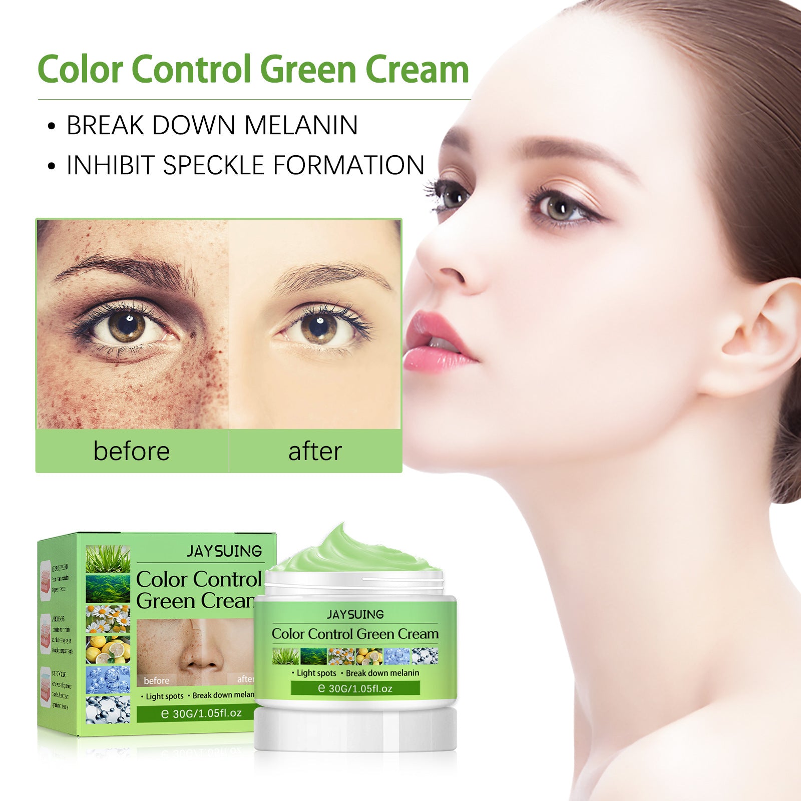 Lighten Spots Green Cream Freckles Decompose Pigments
