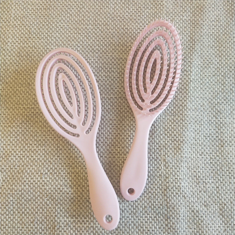 Women's Plastic Oval Hollow Massage Comb