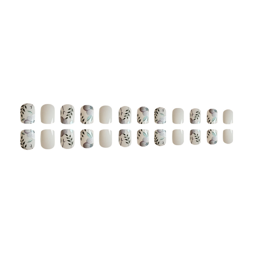Flower And Green Leaf Style Nail Stickers