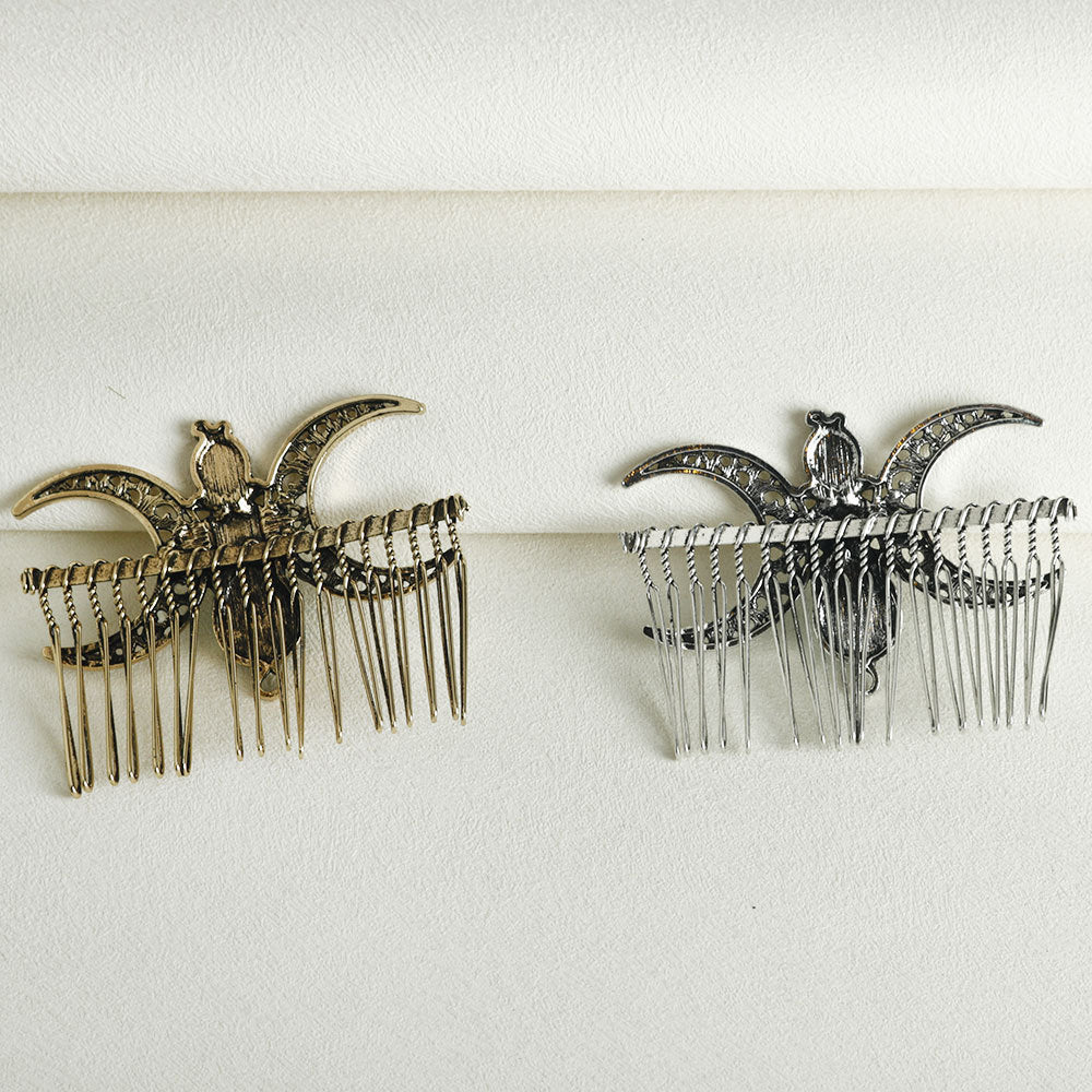 Blue Diamond Moon Hair Comb Lady Updo Plug Accessories Headdress
