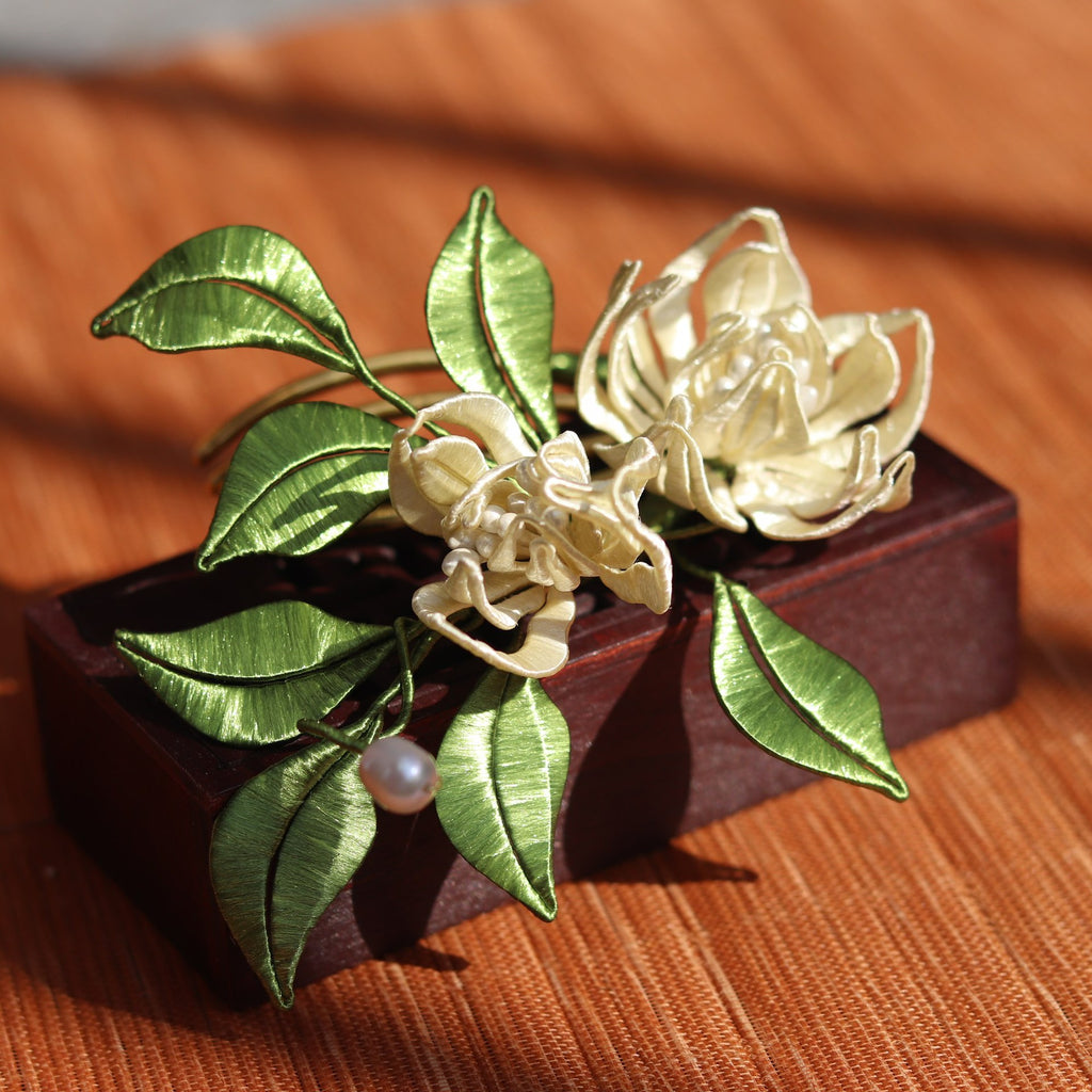 Magnolia Flower Wrapping Flower Decoration Simple Classical Hairpin Hair Comb