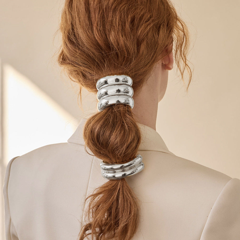 U-shaped Rough Rubber Band Round Head Rope Female High-grade Alloy