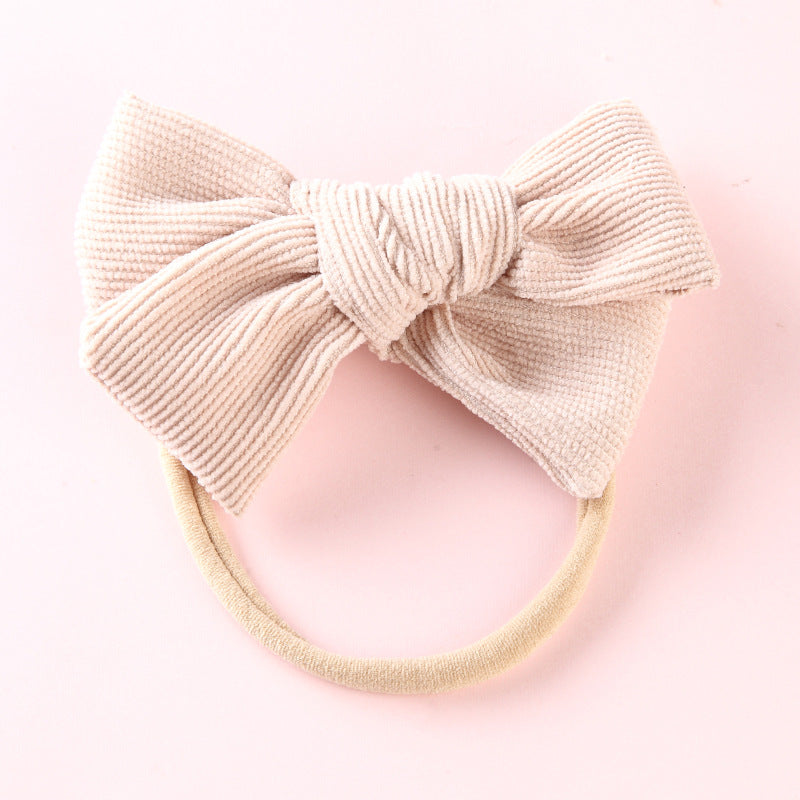 Elastic Nylon Hair Rope 17 Colors Corduroy Bow Baby Hair Tie