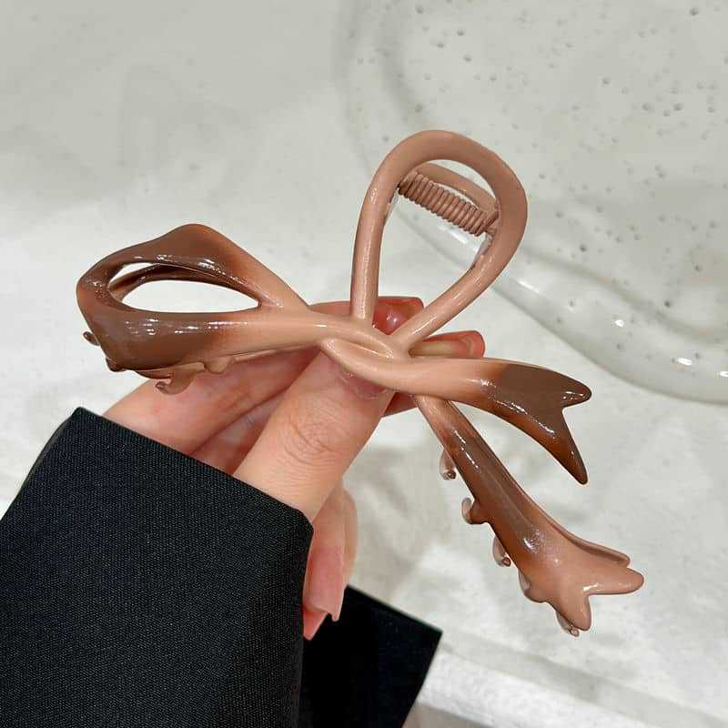 Ribbon Bowknot Barrettes Women's High-end Metal Clip
