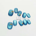 Chebogeel Blue Light Rain White Finished Product Nail Tip