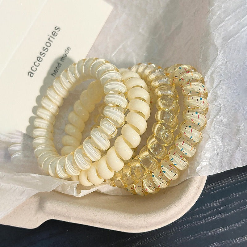 Telephone Wire Hair Ties Hair Rope Hair-binding High Elasticity Not Tight Hair
