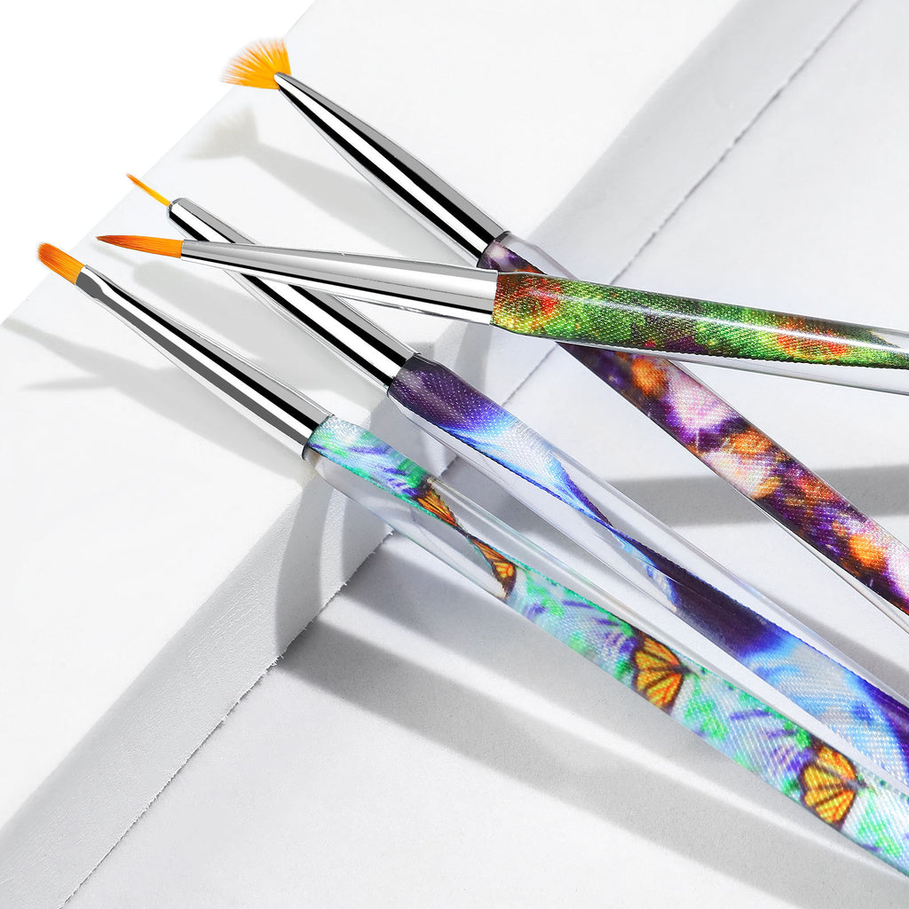 Crystal Acrylic Transparent Ribbon Nail Brush Suit