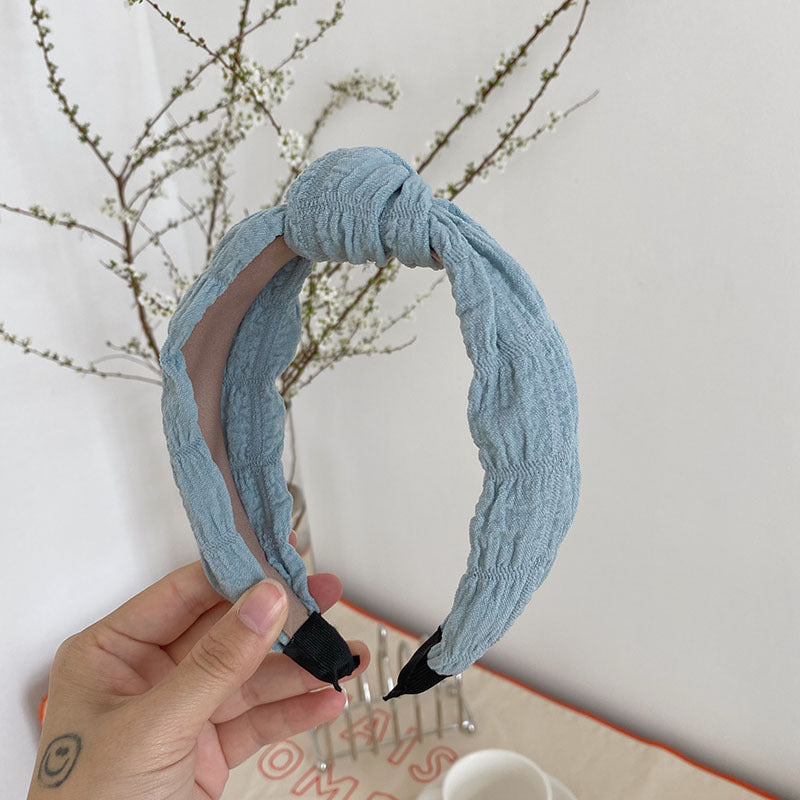 New Simple Pleated Knotted Face Wash Cute Headband
